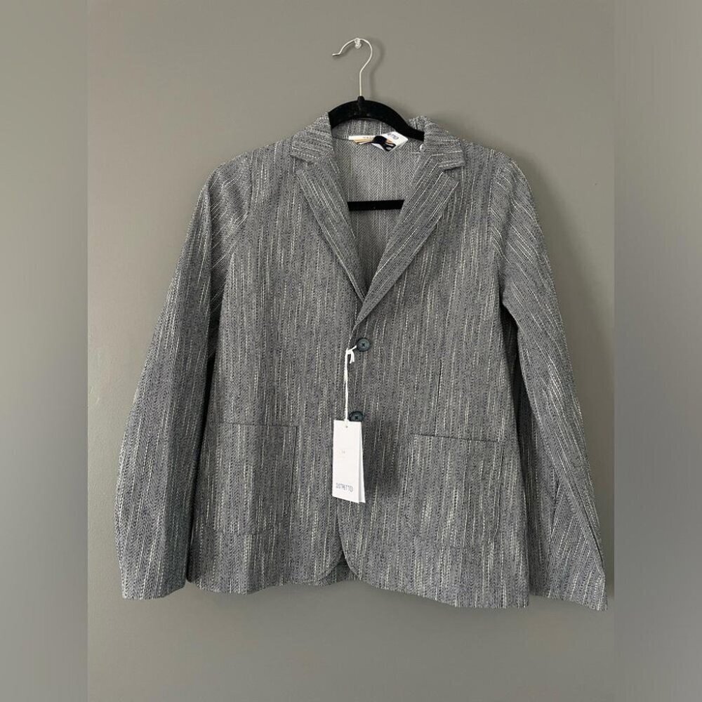 Lightweight Casual Blazer Distretto 12 Gray Modern Minimalist Blazer Size 14